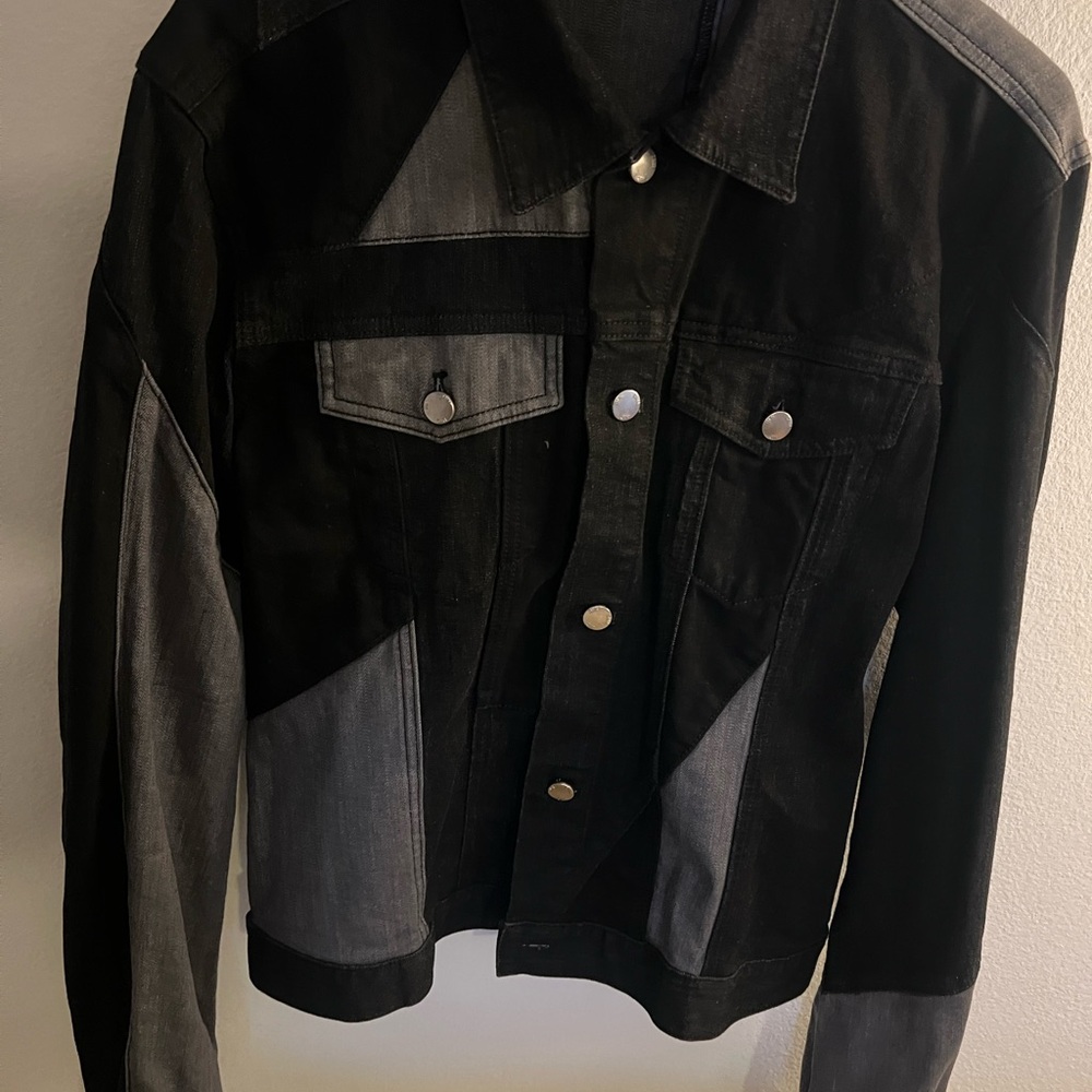 BLK DNM Black and Gray Patchwork Denim Jacket